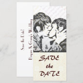 Damask White WEDDING Save-the-Date (Voorkant / Achterkant)