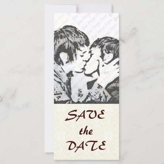 Damask White WEDDING Save-the-Date (Voorkant)