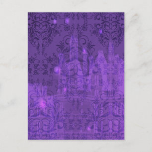 Damask Wildbloemen, ANGEL'S CASTLE in Paars Briefkaart