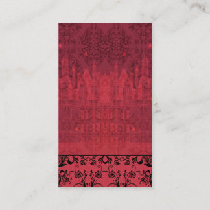 Damask Wildbloemen, ANGEL'S CASTLE in Red & Roze Visitekaartje
