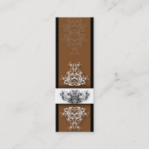 Damask Wildbloemen, CELINE in Brown & Black Mini Visitekaartje