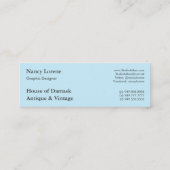 Damask Wildbloemen, MADAM VALESKA in Blue Mini Visitekaartje (Achterkant)