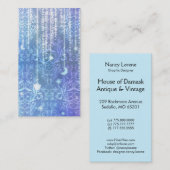 Damask Wildbloemen, MADAM VALESKA in BLUE Visitekaartje (Voorkant / Achterkant)