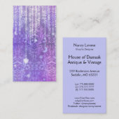 Damask Wildbloemen, MADAM VALESKA in PAARS Visitekaartje (Voorkant / Achterkant)