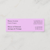 Damask Wildbloemen, MADAM VALESKA in Roze Mini Visitekaartje (Achterkant)