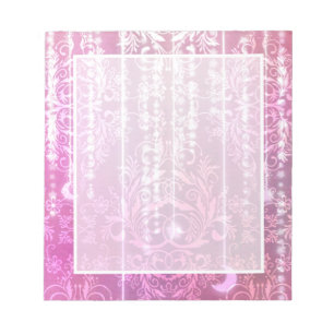 Damask Wildbloemen, MADAM VALESKA in Roze Notitieblok