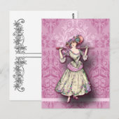 Damask Wildbloemen, MARIE ROSETTE Briefkaart (Voorkant / Achterkant)
