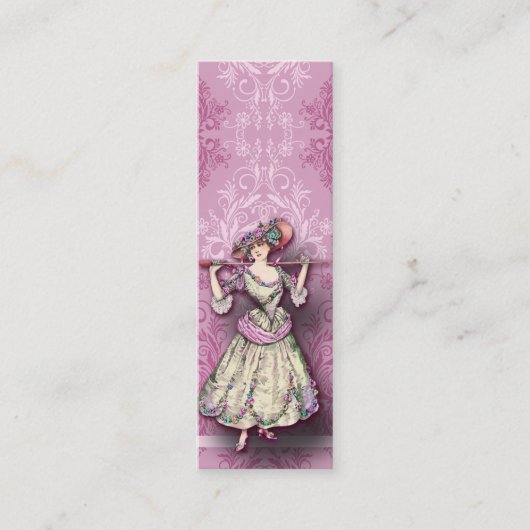 Damask Wildbloemen, MARIE ROSETTE Mini Visitekaartje (Voorkant)