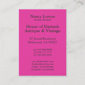 Damask Wildbloemen, MIDNIGHT MASQUERADE Visitekaartje (Achterkant)