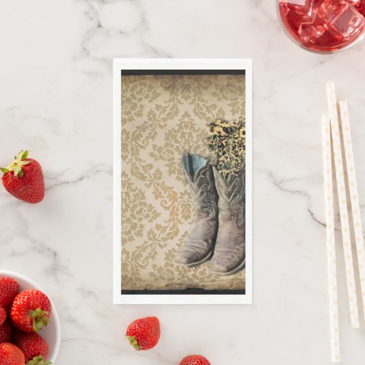 Damask wilde bloem western country cowboylaarzen servet (Insitu)