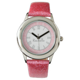Damask wildflower print roze naam polshorloge horloge