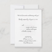 Damask Witte Verjaardagsfeest RSVP Kaartje (Achterkant)