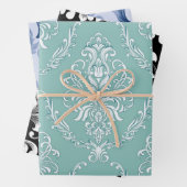 Damask Wrapping Paper Flat Sheet Set of 3 patterns (In situ)