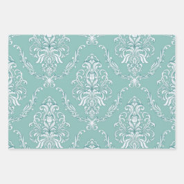 Damask Wrapping Paper Flat Sheet Set of 3 patterns