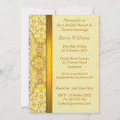 Damask Yellow Gold Lace Vrijgezellenfeest Kaart (Achterkant)