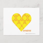 Damask Yellow-Oranje 4 Briefkaart (Voorkant)
