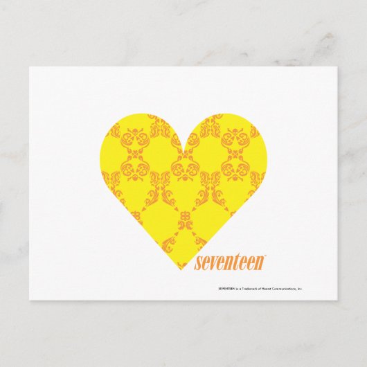 Damask Yellow-Oranje 4 Briefkaart (Voorkant)