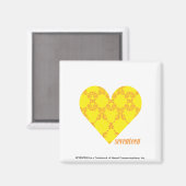 Damask Yellow-Oranje 4 Magneet (Voorkant / Achterkant)