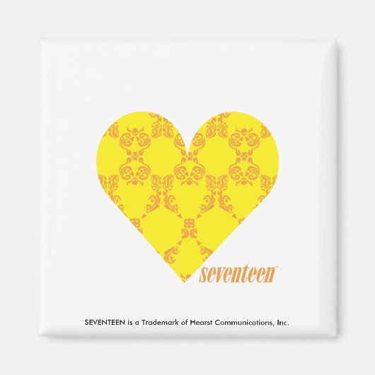 Damask Yellow-Oranje 4 Magneet (Voorkant)