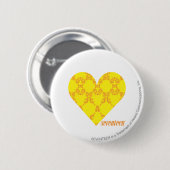 Damask Yellow-Oranje 4 Ronde Button 5,7 Cm (Voorkant /achterkant)