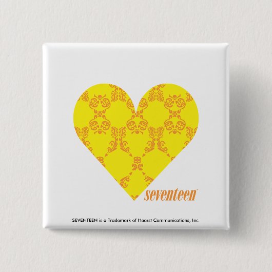 Damask Yellow-Oranje 4 Vierkante Button 5,1 Cm (Voorkant)