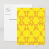 Damask Yellow-Oranje Briefkaart (Voorkant / Achterkant)