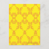 Damask Yellow-Oranje Briefkaart (Voorkant)