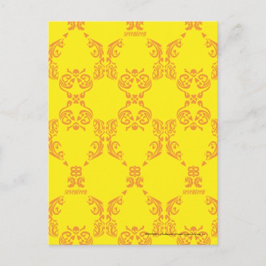 Damask Yellow-Oranje Briefkaart (Voorkant)