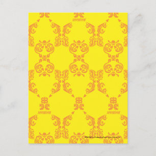 Damask Yellow-Oranje Briefkaart