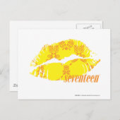 Damask Yellow-Oranje Briefkaart (Voorkant / Achterkant)