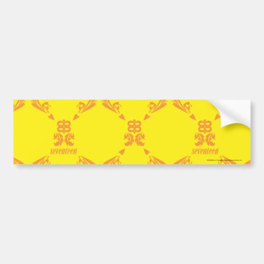Damask Yellow-Oranje Bumpersticker (Voorkant)