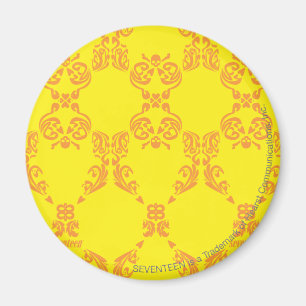 Damask Yellow-Oranje Magneet