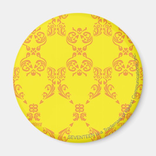 Damask Yellow-Oranje Magneet (Voorkant)