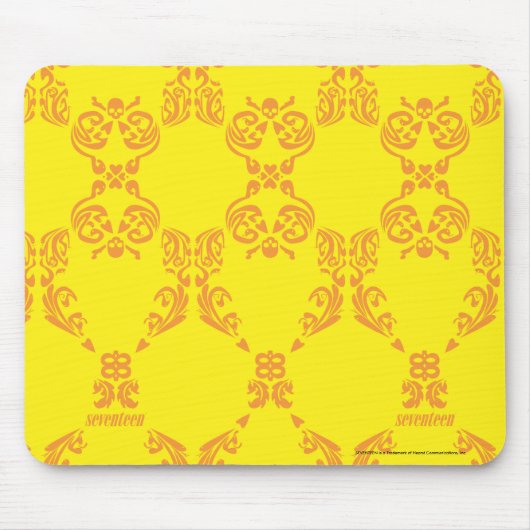 Damask Yellow-Oranje Muismat (Voorkant)