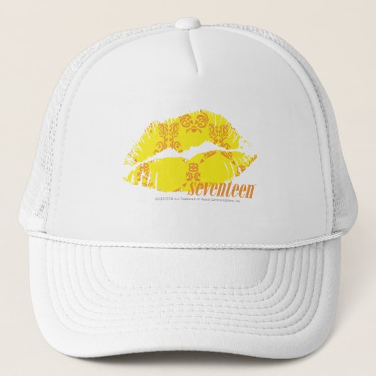 Damask Yellow-Oranje Trucker Pet (Voorkant)