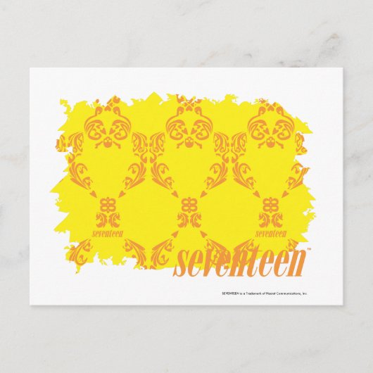 Damask Yellow-Sinaasappel 2 Briefkaart (Voorkant)