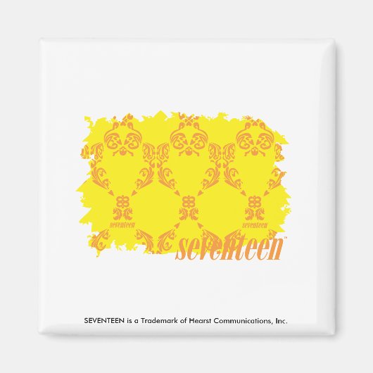 Damask Yellow-Sinaasappel 2 Magneet (Voorkant)