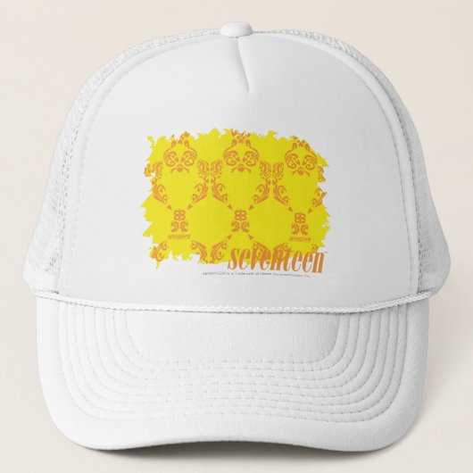 Damask Yellow-Sinaasappel 2 Trucker Pet (Voorkant)