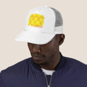 Damask Yellow-Sinaasappel 2 Trucker Pet (In situ)
