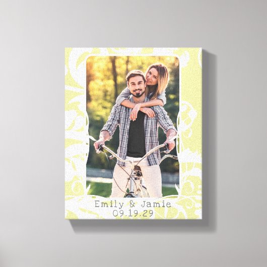 Damask Your Photo Wrapped Canvas Afdruk (Voorkant)