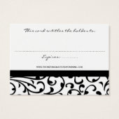 Damask Zakelijke Cadeaubon Kaart (Achterkant)
