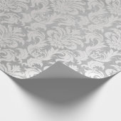 Damask Zilveren Grijs Royal Metallic Elegant Bruil Cadeaupapier (Hoek)