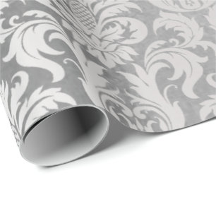 Damask Zilveren Grijs Royal Metallic Elegant Bruil Cadeaupapier