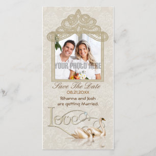 Damask Zwaan Elegantie - Bewaar de datum Save The Date