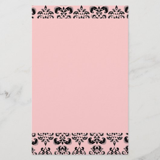 DAMASK, zwart en roze Briefpapier (Voorkant)