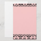 DAMASK, zwart en roze Briefpapier (Voorkant / Achterkant)