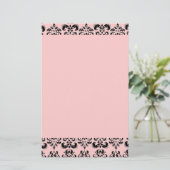 DAMASK, zwart en roze Briefpapier (Staand voorkant)