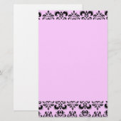 DAMASK, zwart en roze Briefpapier (Voorkant / Achterkant)