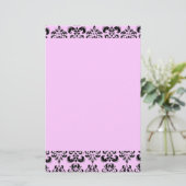 DAMASK, zwart en roze Briefpapier (Staand voorkant)