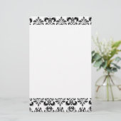 DAMASK, zwart en wit Briefpapier (Staand voorkant)